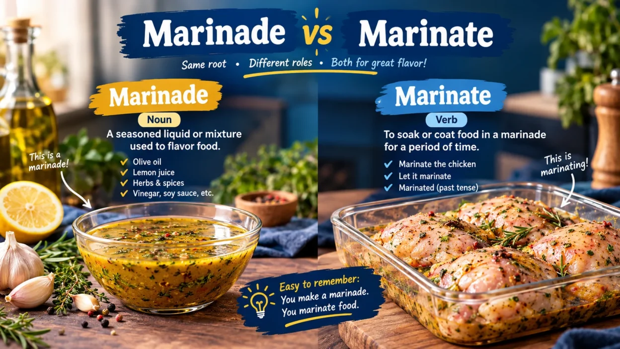 Marinade vs. Marinate