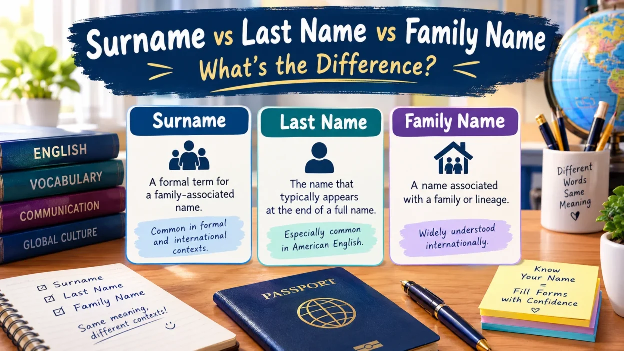 Surname vs Last Name vs Family Name
