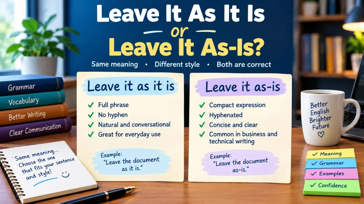 Leave It As It Is or Leave It As-Is