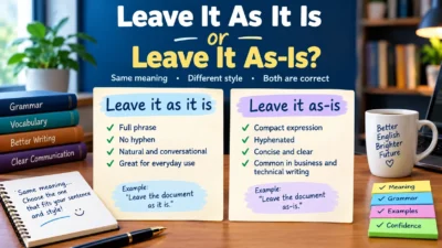 Leave It As It Is or Leave It As-Is