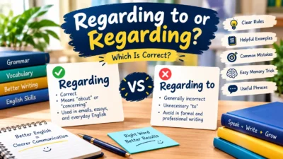 Regarding To or Regarding